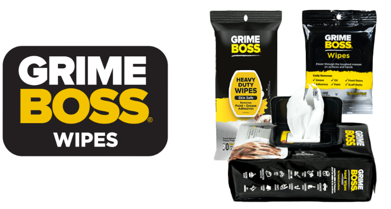 Grime Boss Heavy Duty Hand & Surface Wipes (30 Total Wipes)